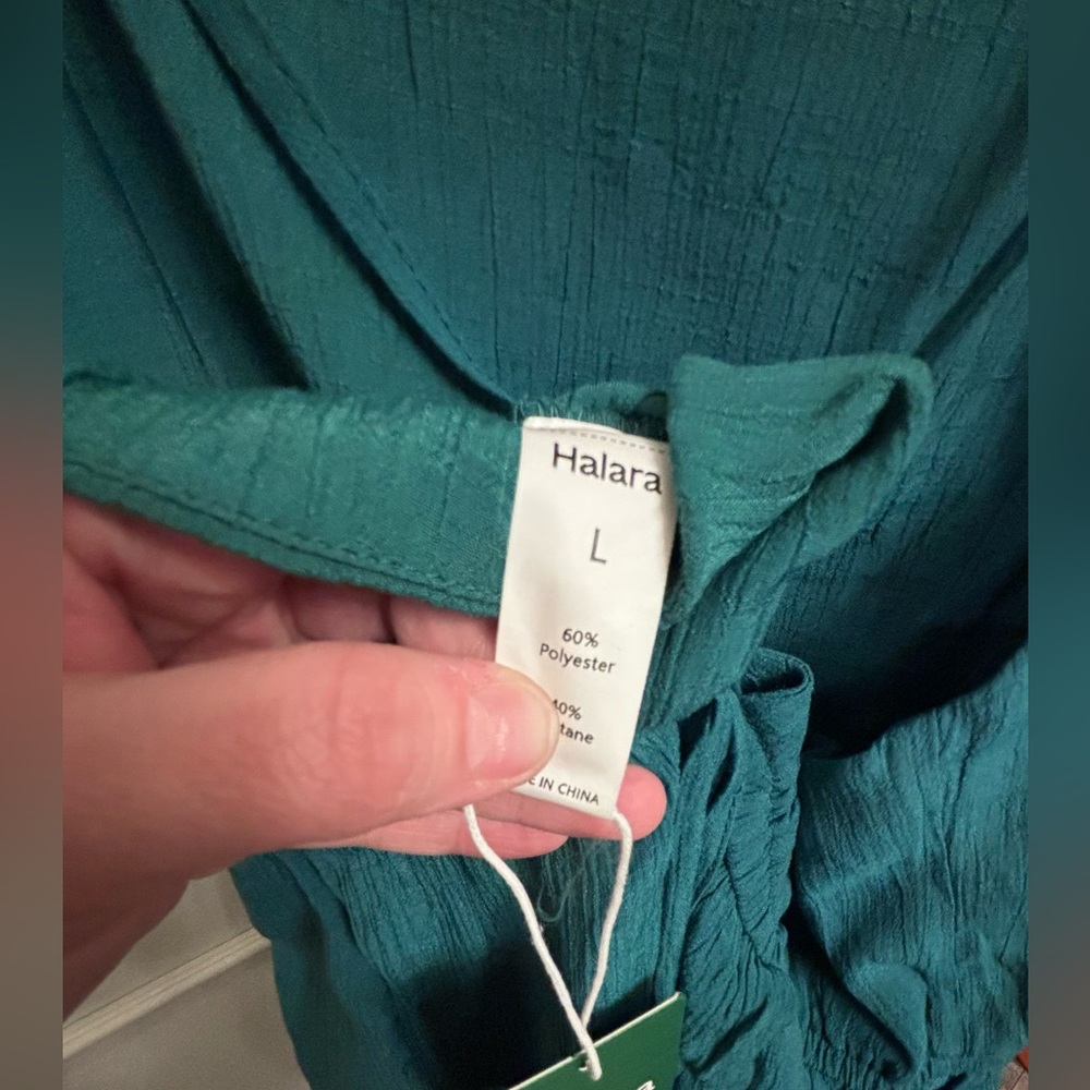 HALARA *NWT* Large Spaghetti Strap Jumpsuit in Quiet Emerald Green MSRP $69.95 - Picture 5 of 5